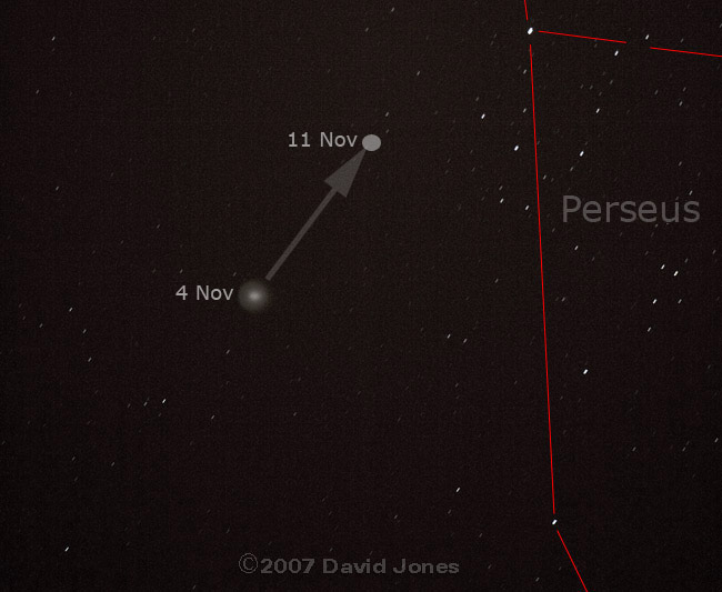 Comet Holmes - passage between 4-11 Nov