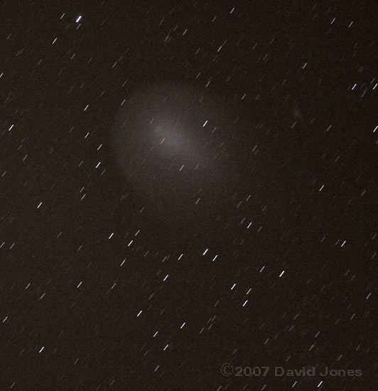 Comet Holmes at 7.15pm - a cropped view