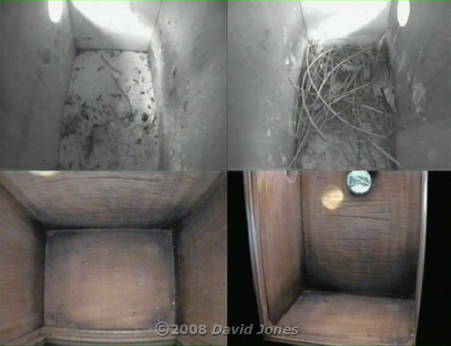 Quad image showing sunlight reflected from bedroom window