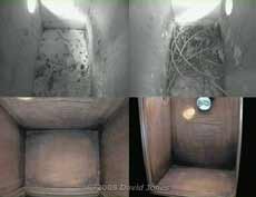 Quad image showing sunlight reflected from bedroom window