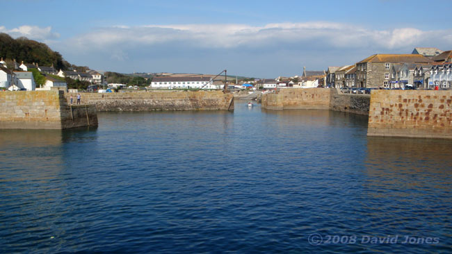 Looking in towards the harbour entrance at Porthleven