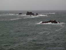 The rocks west of Lizard Point during strong winds