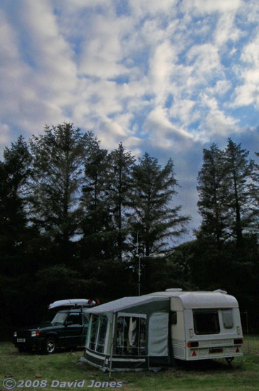 Caravan at dusk