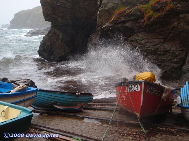 Breaking wave in Polpeor Cove