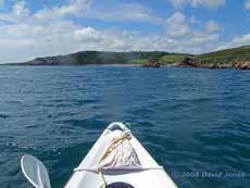 Godrevy Cove and Dean point - seen from kayak