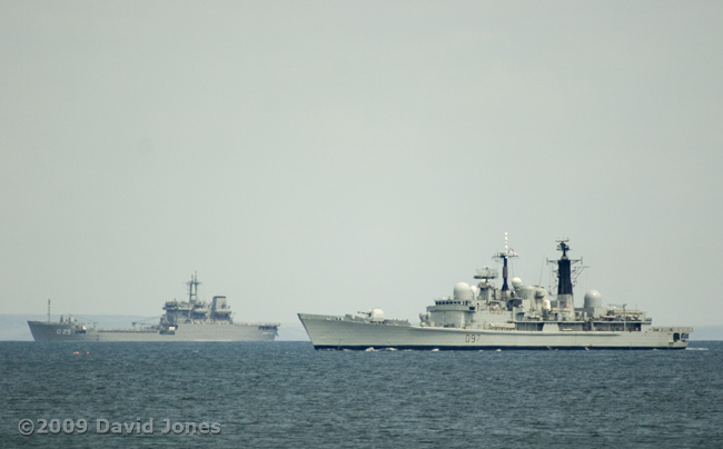 HMS Edinburgh and the Almirante Saboia in Falmouth Bay, 11 June 2009