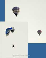 Hot air balloons and motorised paraglider
