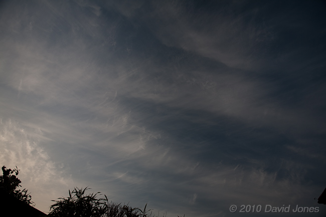 Looking north from my garden around sunset, 15 April