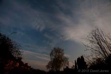 Looking south from my garden around sunset, 15 April