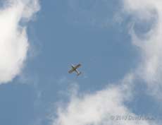 Light aircraft over our garden, 16 April