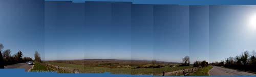 Looking North from the Hog's Back road during the closure of UK airspace, 17 April 2010