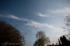 High clouds moving in from the west this evening, 19 April