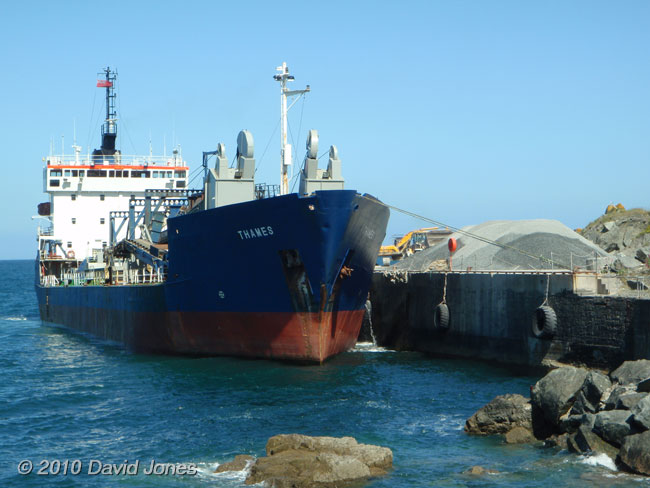 Ship docked at Porthoustock quarry, 12 June - 2
