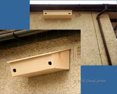 Swift nest boxes installed on a neighbour's house - 1, 23 March