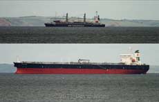 Two ships anchored in Falmouth Bay, 11 May