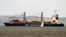 Thor Galaxy anchored in Falmouth Bay, 11 May
