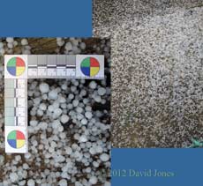 Hail that fell around lunchtime today, 22 April 2012