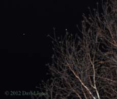 Jupiter and Venus in the western sky, 11 March