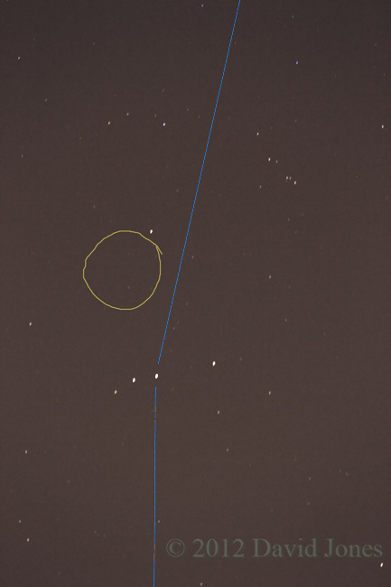 Tail of Drago - position of Comet Garradd, 14 March 2012