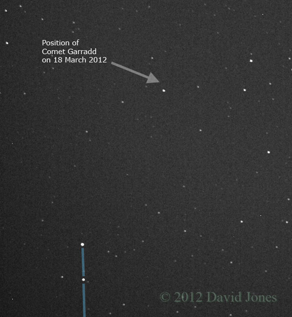Positionvacated by Comet Garradd after 18 March - 20 March 2012