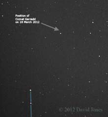 Positionvacated by Comet Garradd after 18 March - 20 March 2012