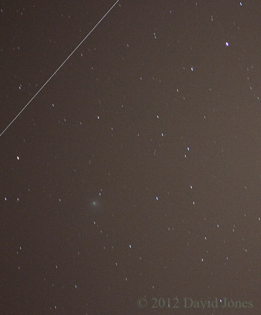Comet Garradd and a satellite track, 20 March 2012