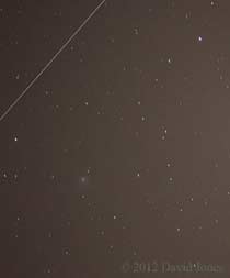 Comet Garradd and a satellite track, 20 March 2012