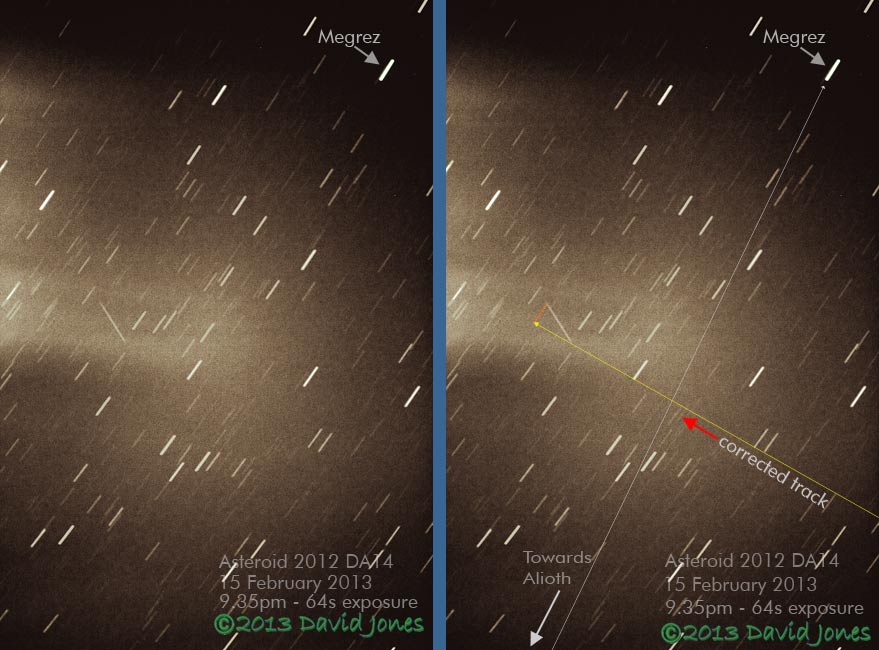 Asteroid 2012 DA14 - 9.35:44pm 15Feb2013