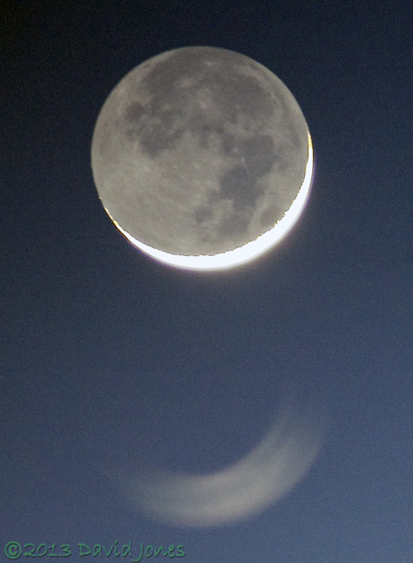 Moon in earth-light, 13 March 2013